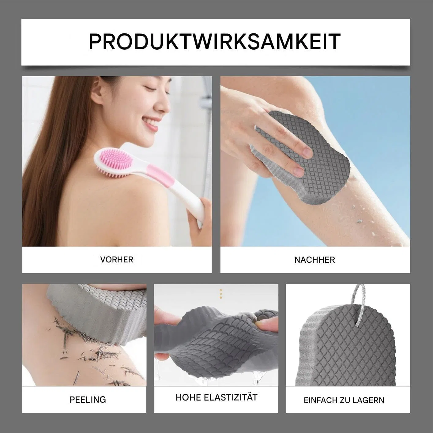 Отшелушивающая губка для душа с высокой эластичностью Generic — фото 4