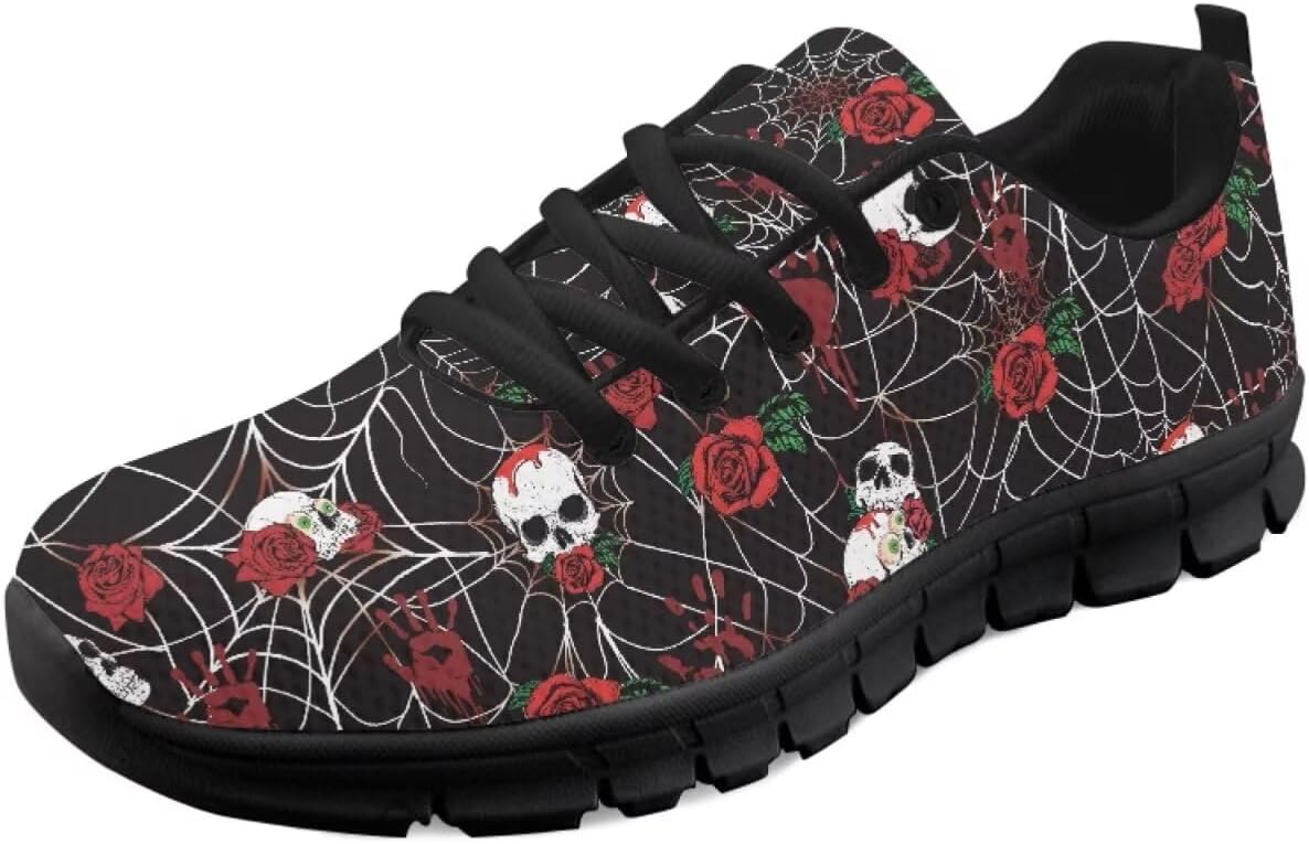 

Унисекс кроссовки для бега для взрослых Готические Y2K спортивные кроссовки Легкие противоскользящие кроссовки для тенниса, ходьбы и фитнеса с черной подошвой Getelinseng