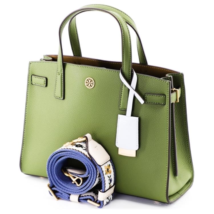 

Кожаная сумка через плечо, кроссбод, женская сумка авокадо зеленый TORY BURCH