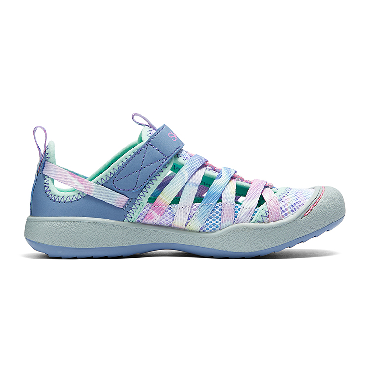 Амортизирующие износостойкие низкие сандалии Blue Gray детские Skechers, Blue Gray + Носки (в комплекте) — фото 2