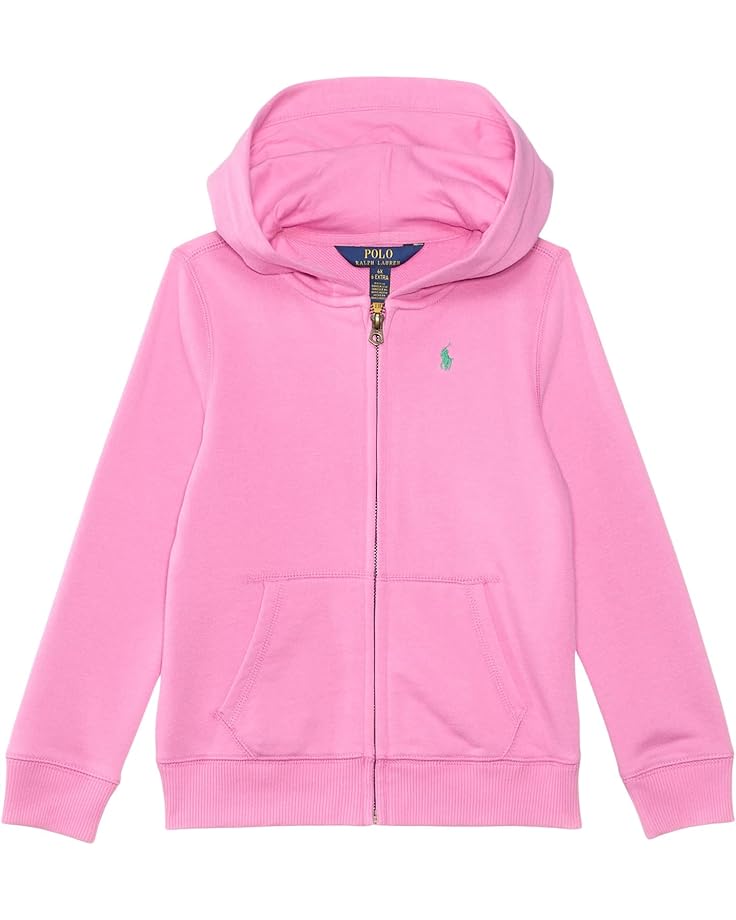 

Худи Polo Ralph Lauren Kids French Terry Full-Zip Hoodie, цвет Laguna Pink W/ Plato Green
