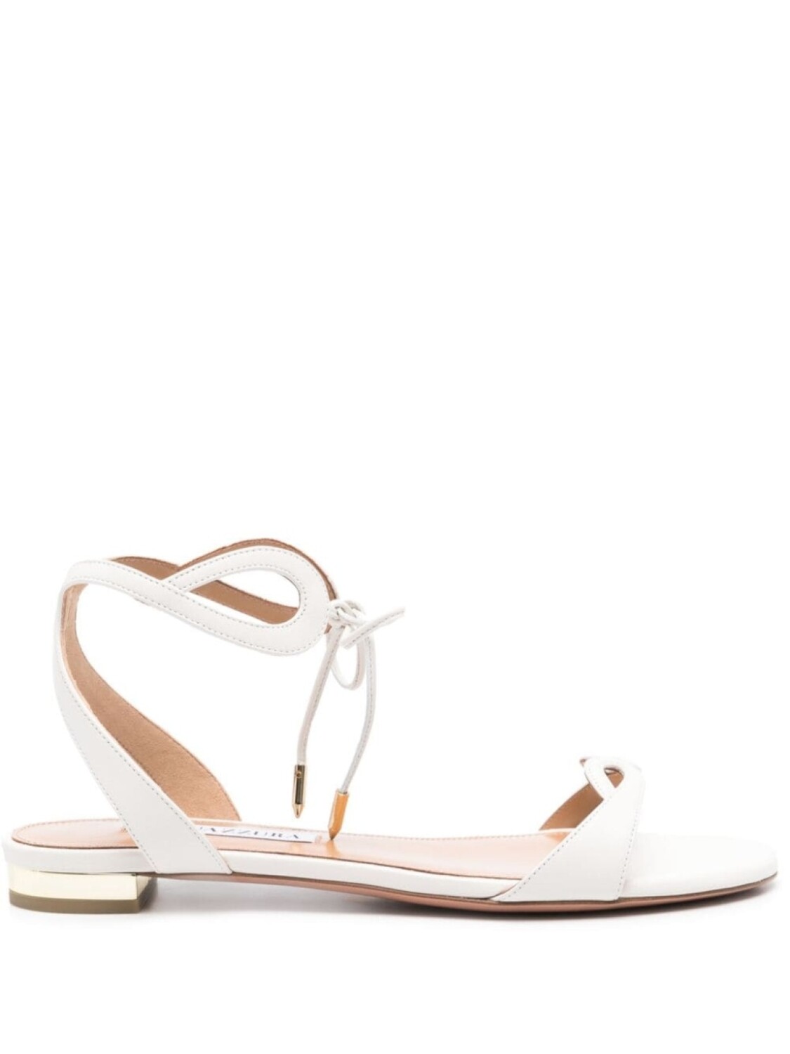

Aquazzura сандалии из кожи на плоской подошве Tessa, белый