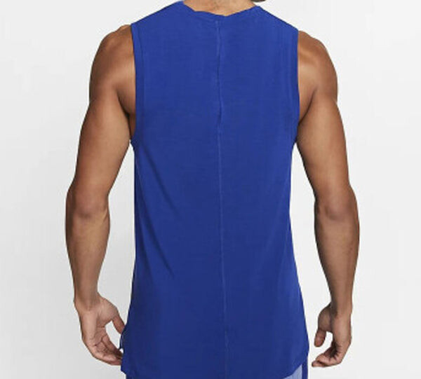 Спортивная футболка yoga dri-fit jersey for men dark-blue Nike, синий — фото 4