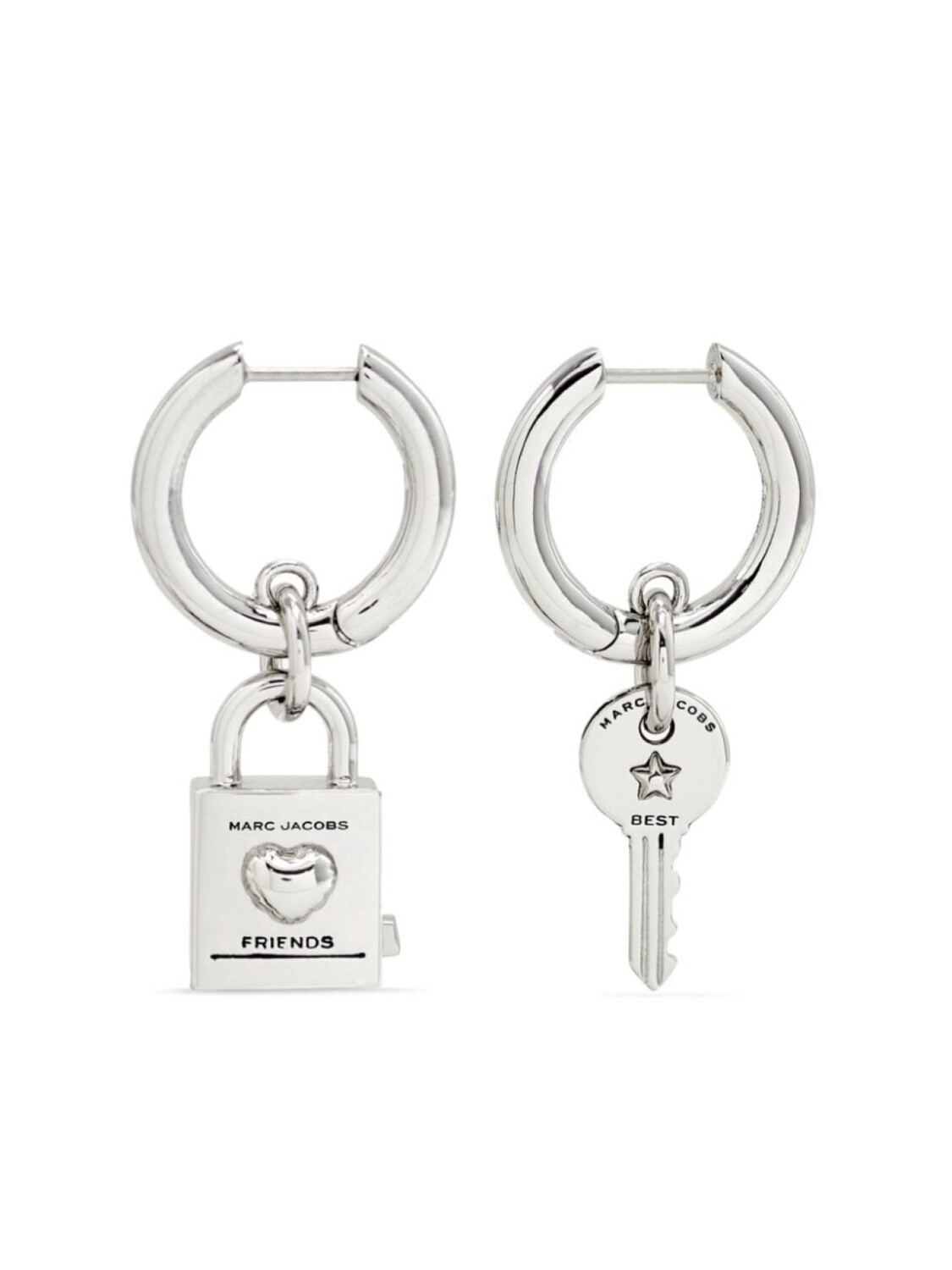 

Серьги-кольца с замком «Дружба» Marc Jacobs, серебряный