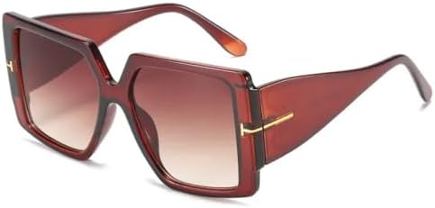 

Винтажные большие квадратные солнцезащитные очки с градиентным переходом для женщин, модные очки для активного отдыха с широкими дужками, солнцезащитные очки Lunette De Soleil MTZJH, Tea