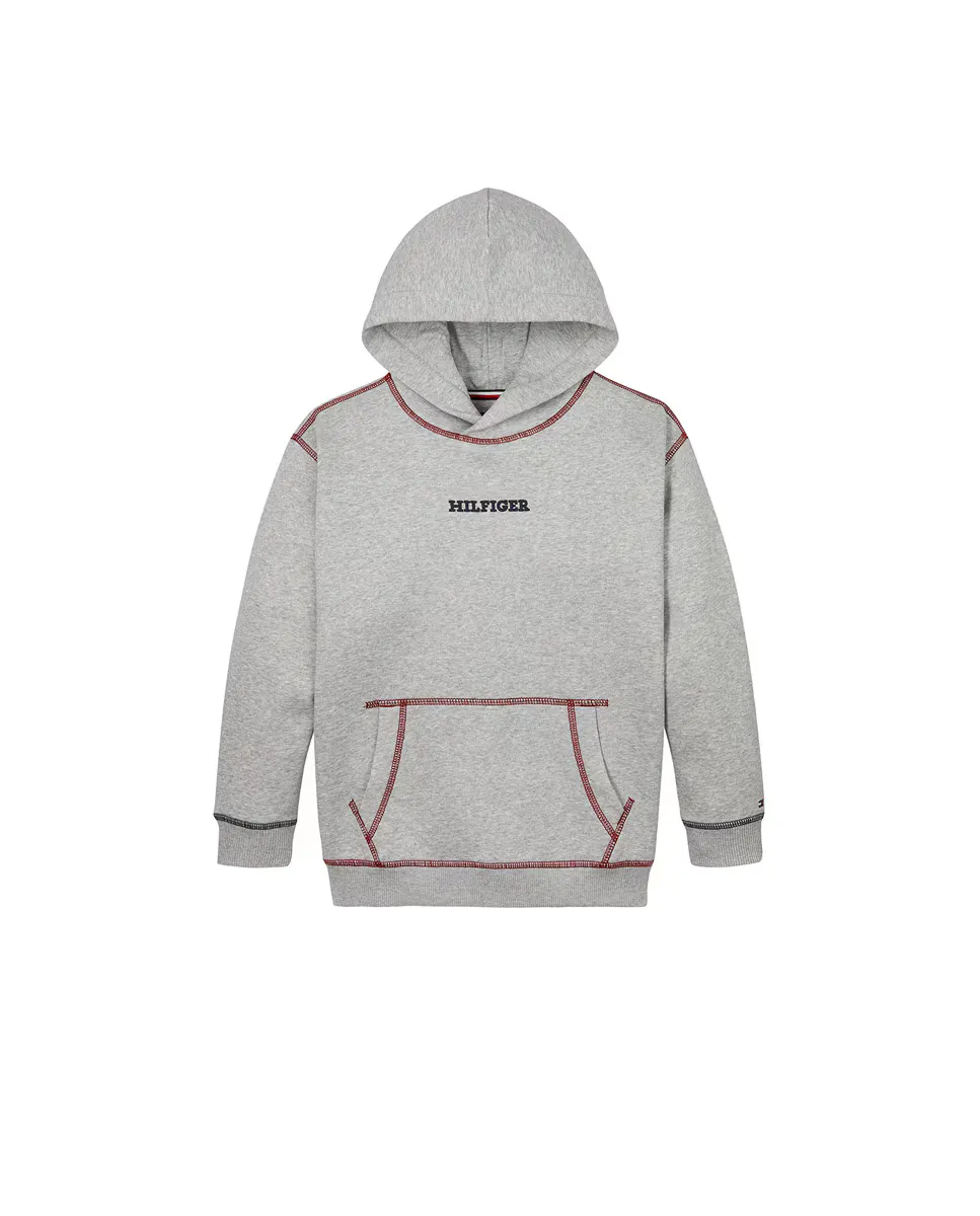 

Толстовка с капюшоном и длинными рукавами для мальчика Tommy Hilfiger, серый