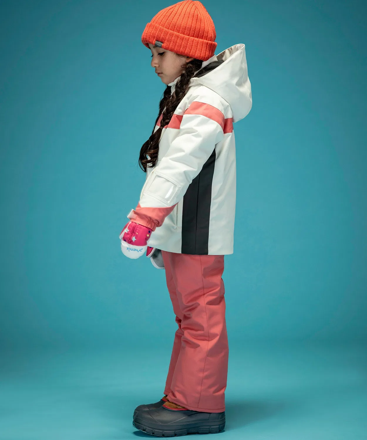 Детский костюм для ски-туалета phenix Curve Line Sleeves Junior Two-piece, розовый — фото 3