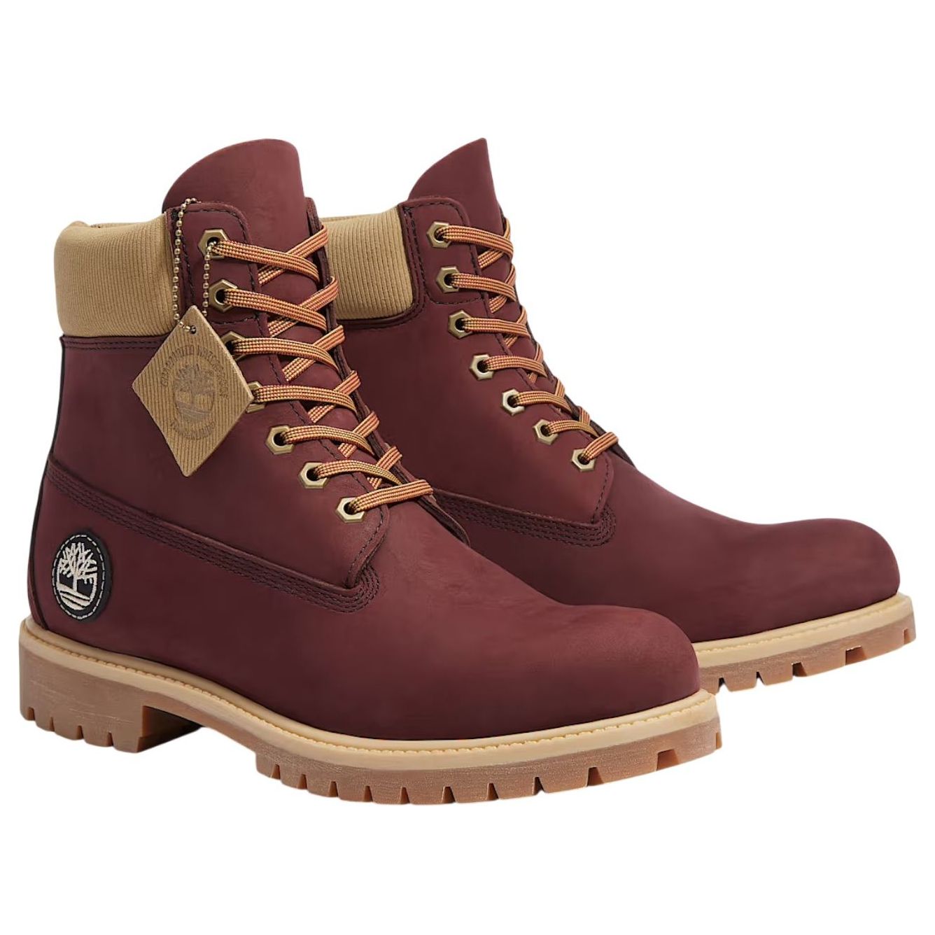 Водонепроницаемые ботинки Timberland 6 Inch Premium, цвет «бордово-бежевый нубук» — фото 3