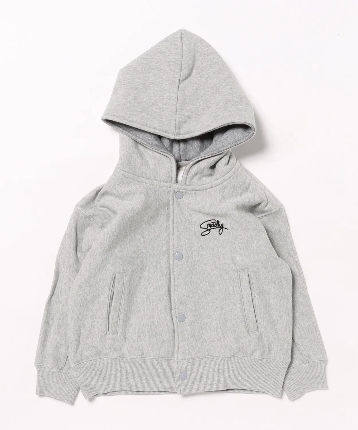 Парка на кнопках Smoothy Snap parka, хлопок 100%, цвет серый меланж
