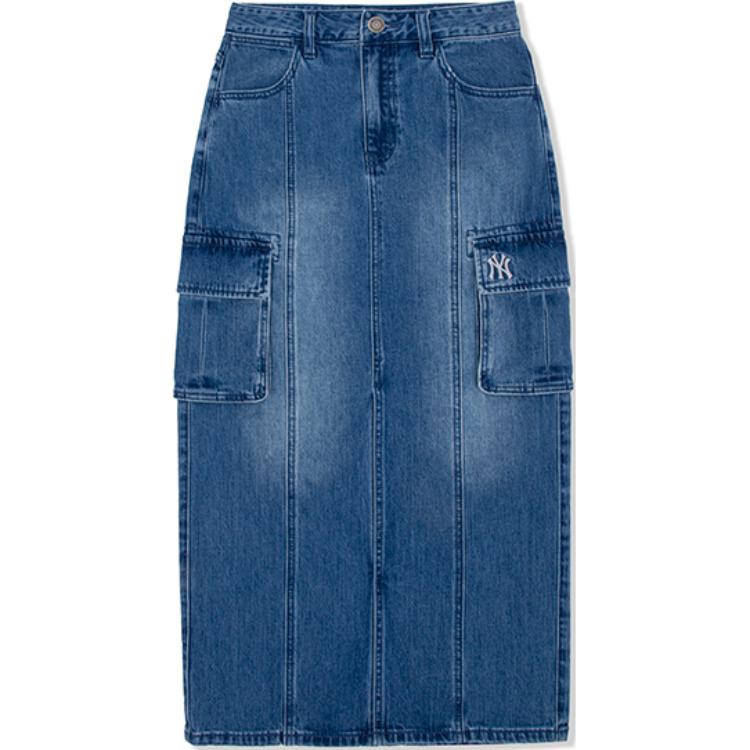 

Джинсовая длинная юбка New York Yankees женская indigo MLB, синий