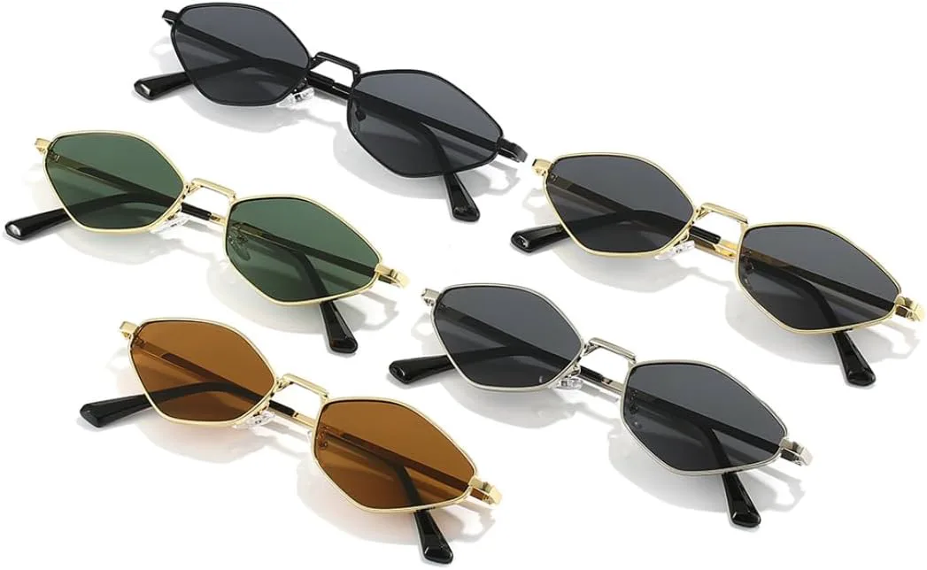 

Солнцезащитные очки с защитой UV400 | Металлические заклепки, цветные линзы | для женщин и мужчин, для занятий спортом на открытом воздухе и вождения DSVIGF, Gold Tea