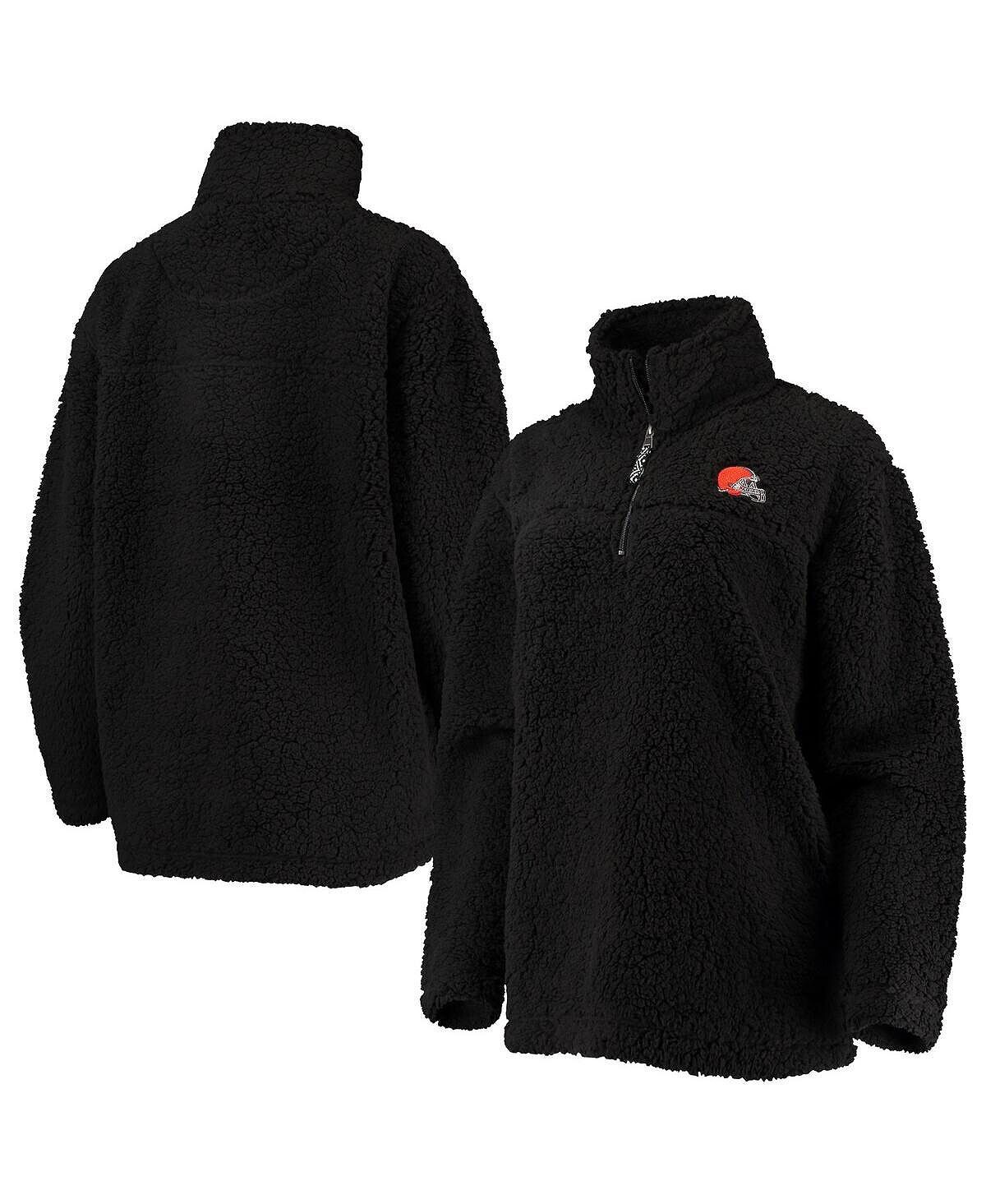 

Черная женская куртка Cleveland Browns Sherpa с молнией четверть четверти G-III 4Her by Carl Banks, черный