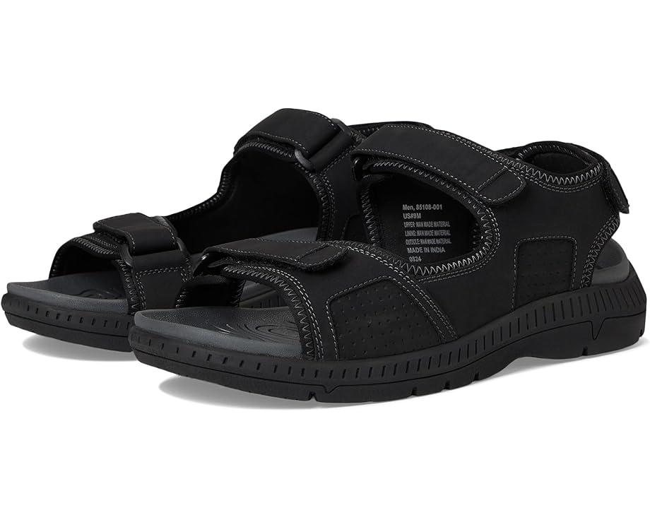 

Сандалии Nunn Bush Laguna 3 Strap River Sandal Lightweight Adjustable and Comfortable, черный