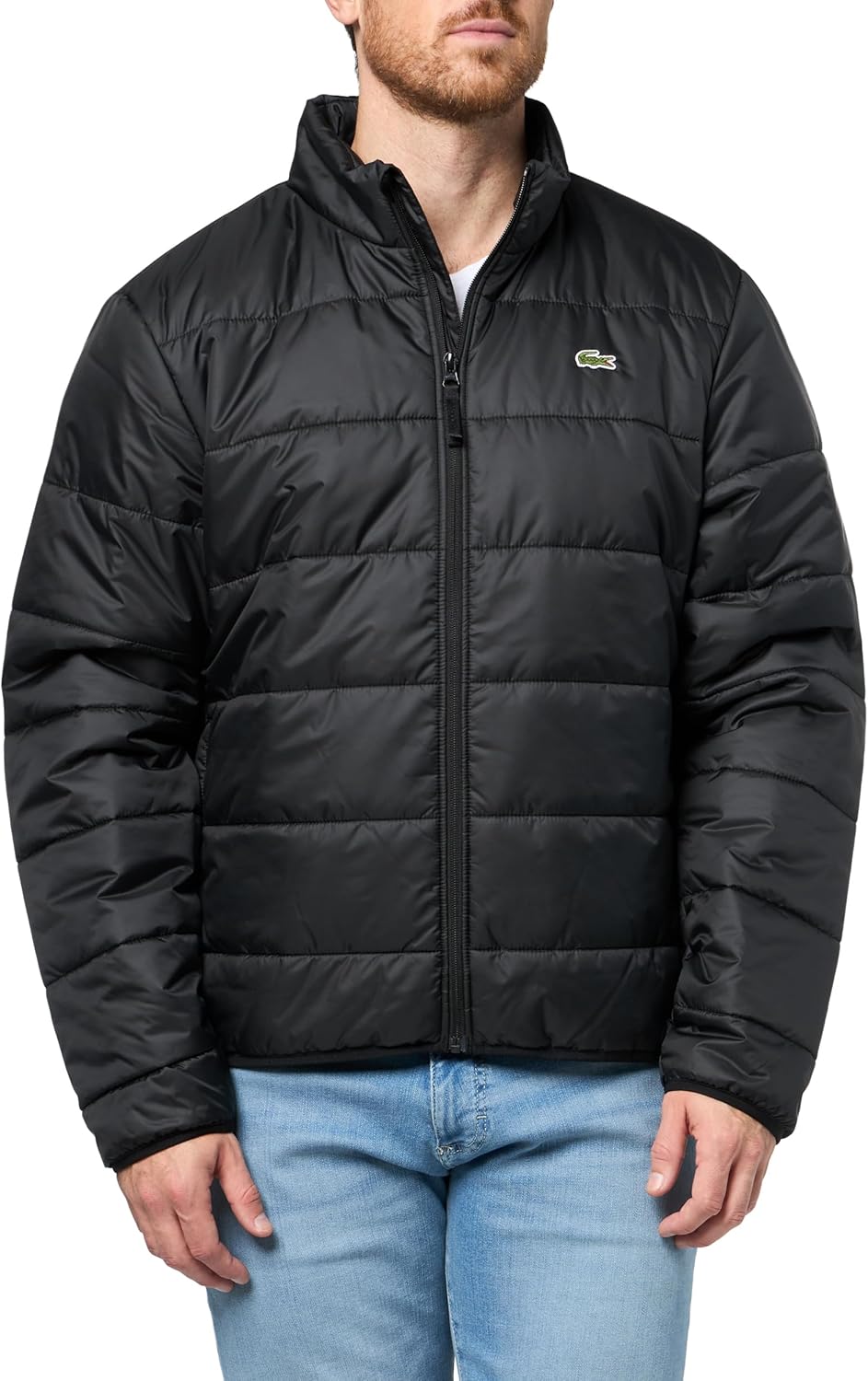 

Lacoste мужская короткая легкая водоотталкивающая пуховая куртка, Black