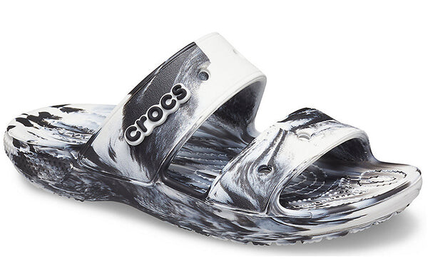 Тапочки classic clog marble beach sports slippers white black Crocs, белый — фото 4