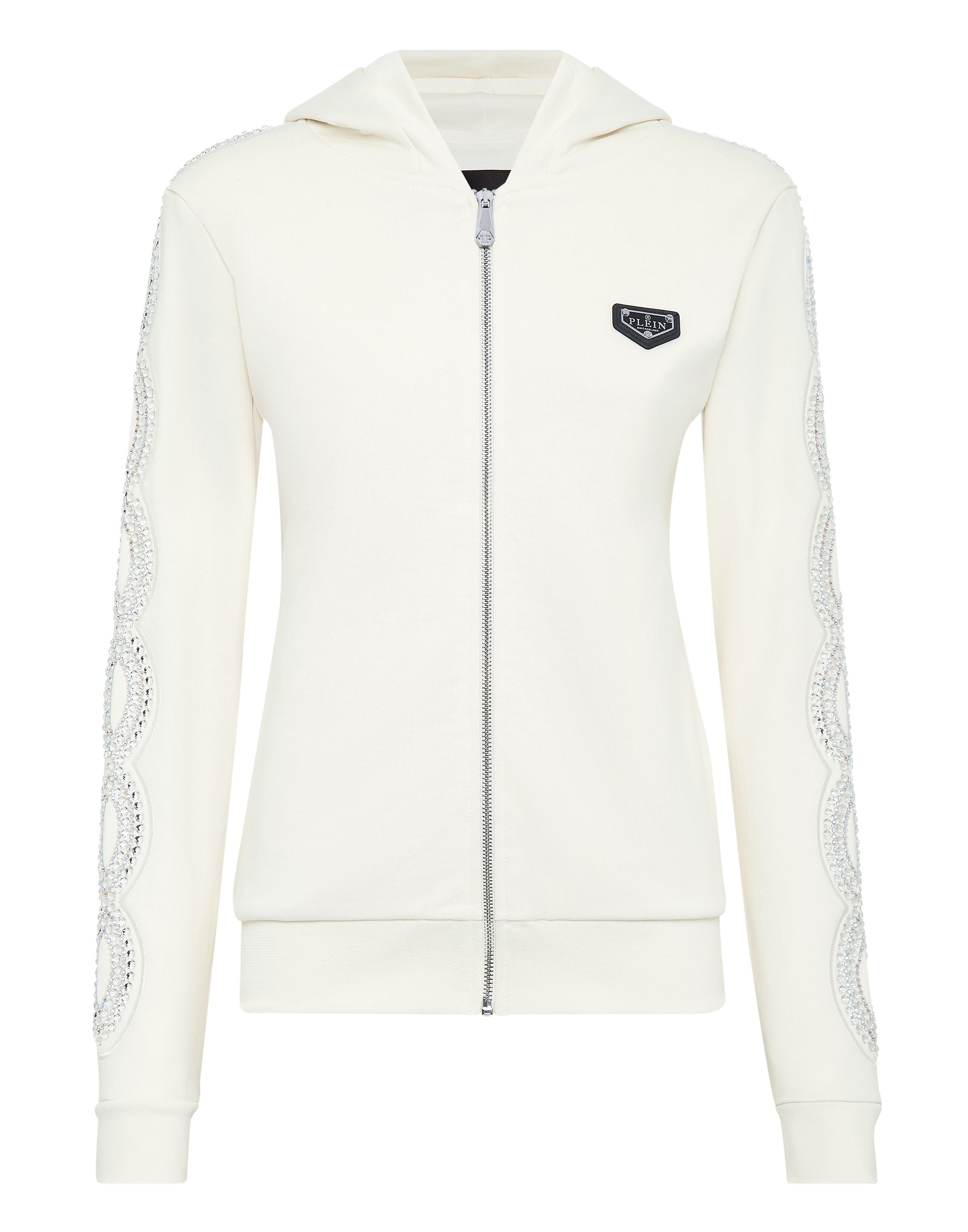 

Толстовка с капюшоном Full Zip Crystal Cable PHILIPP PLEIN, кремовый