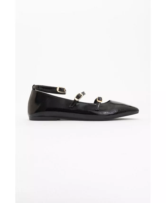 Кожаные балетки Serena в стиле Mary Jane Forever & Always Shoes, черный — фото 2
