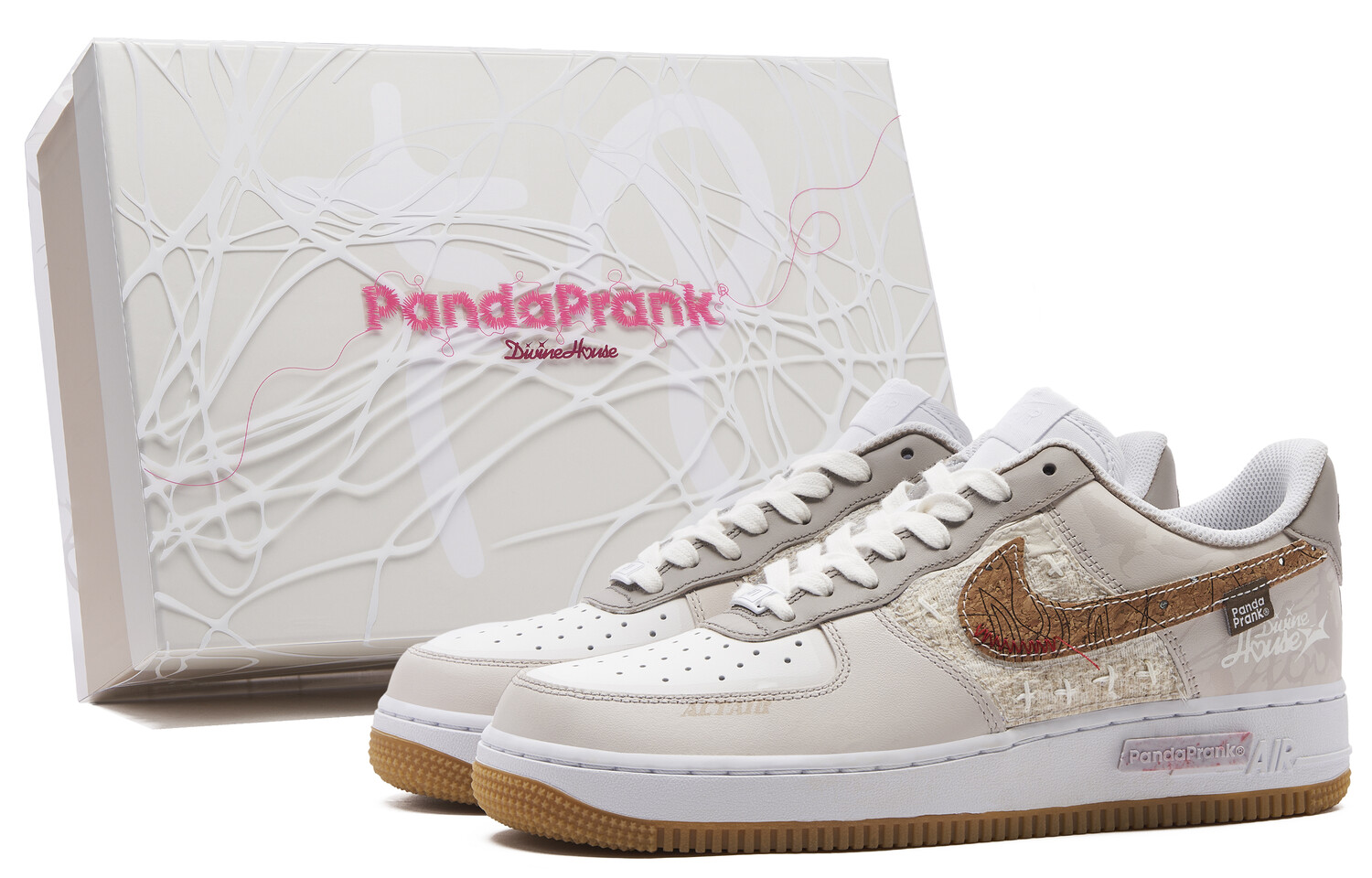 

Кроссовки Nike Air Force 1 Skateboarding Shoes Men Low-top White/Brown, хаки
