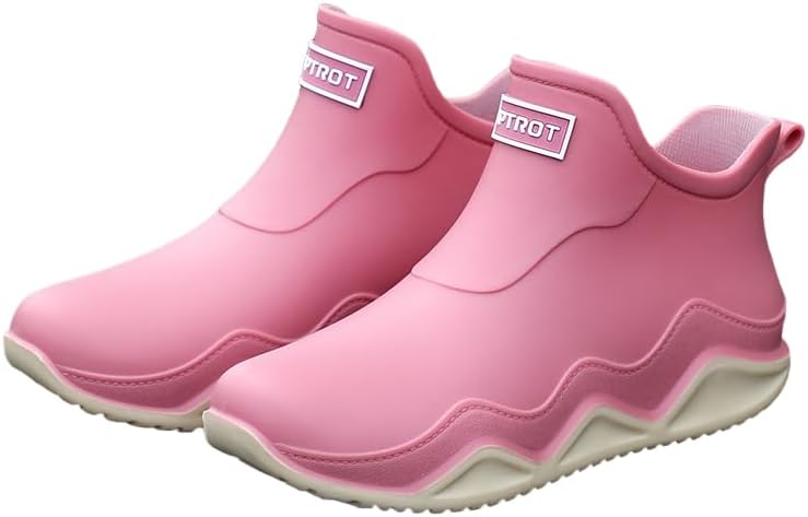 

Женские водонепроницаемые ботинки Hhhchpm, модные мужские дождевые ботинки, противоскользящие, износостойкие, водонепроницаемые дождевые туфли для работы на улице, рыбалки, путешествий, пара дождевых ботинок, розовый