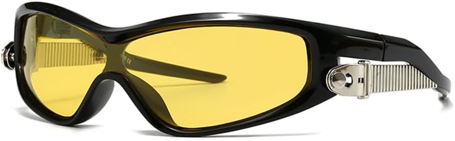 

Модные солнцезащитные очки премиум-класса прямоугольной формы для женщин и мужчин, в стиле ретро-панк, для вождения, трендовые очки с защитой от УФ-излучения UV400 TYUVIVO, Black Yellow