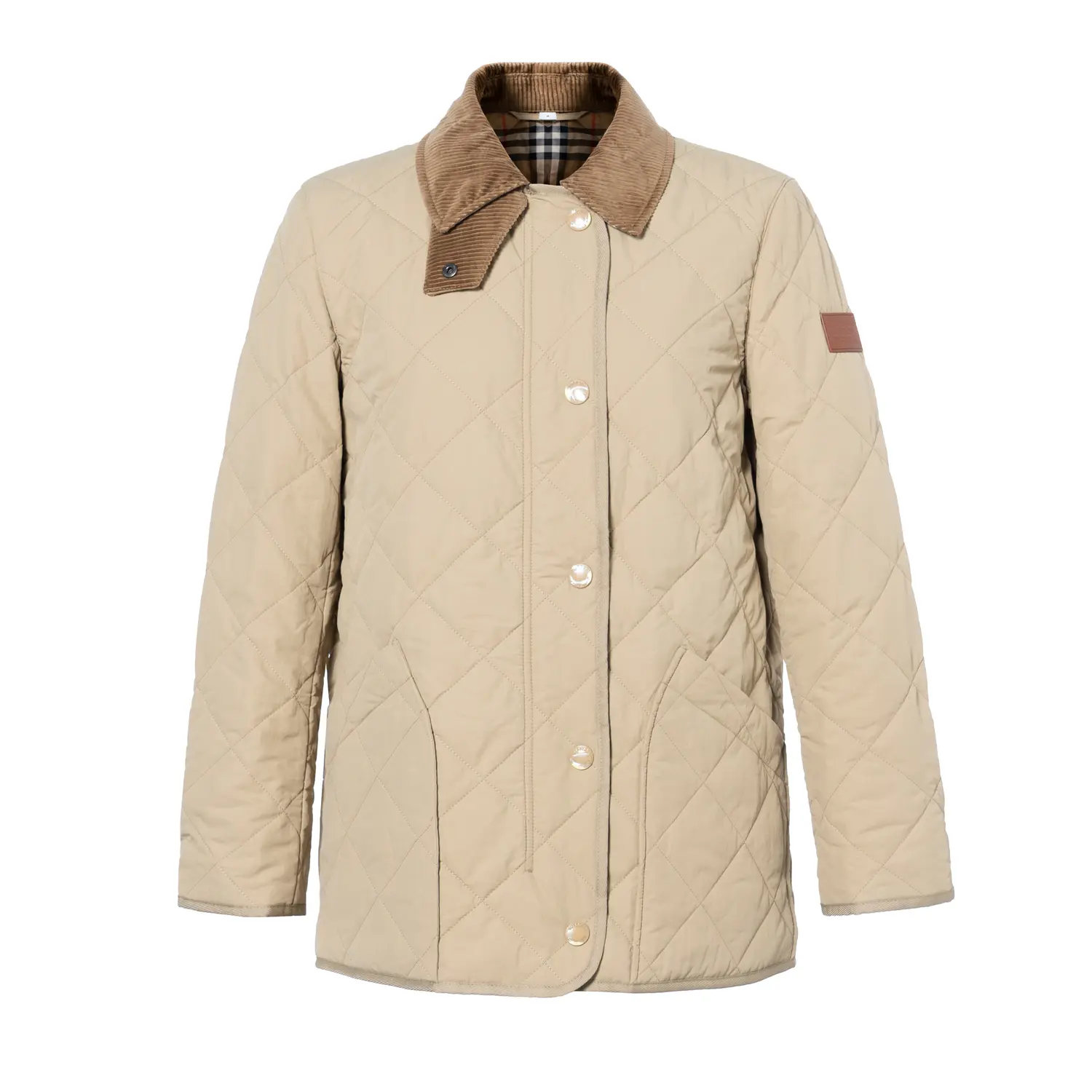 Куртка Burberry Diamond Quilted Barn женская, стеганая, honey — фото 3