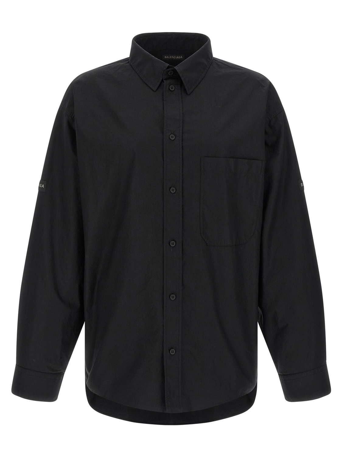 

Рубашка с нашивкой-логотипом BALENCIAGA, черный