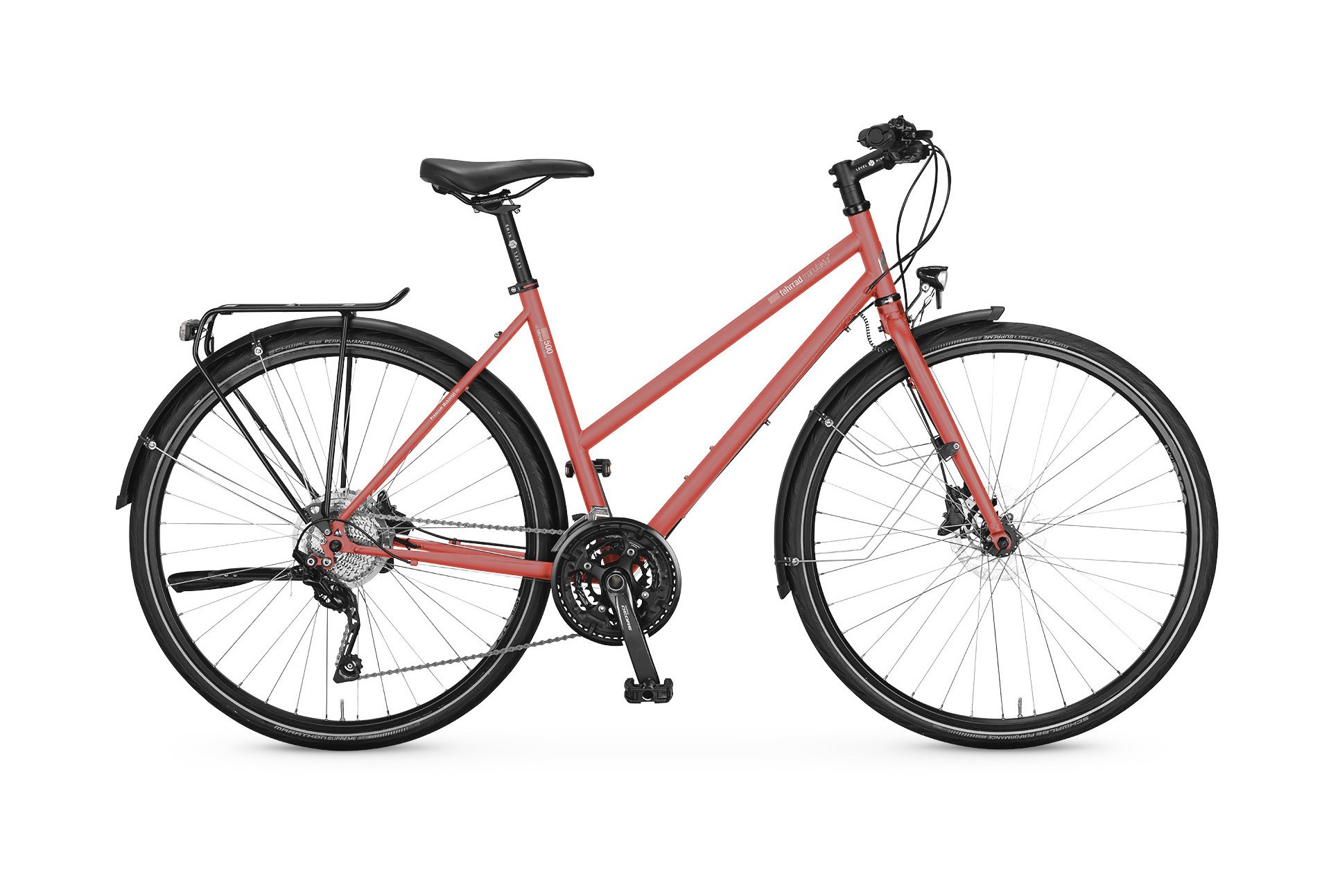 

Трекинговый велосипед Vsf Fahrradmanufaktur T-500 cues - 28 дюймов - trapez - 2026, rot | raspberry red glänzend