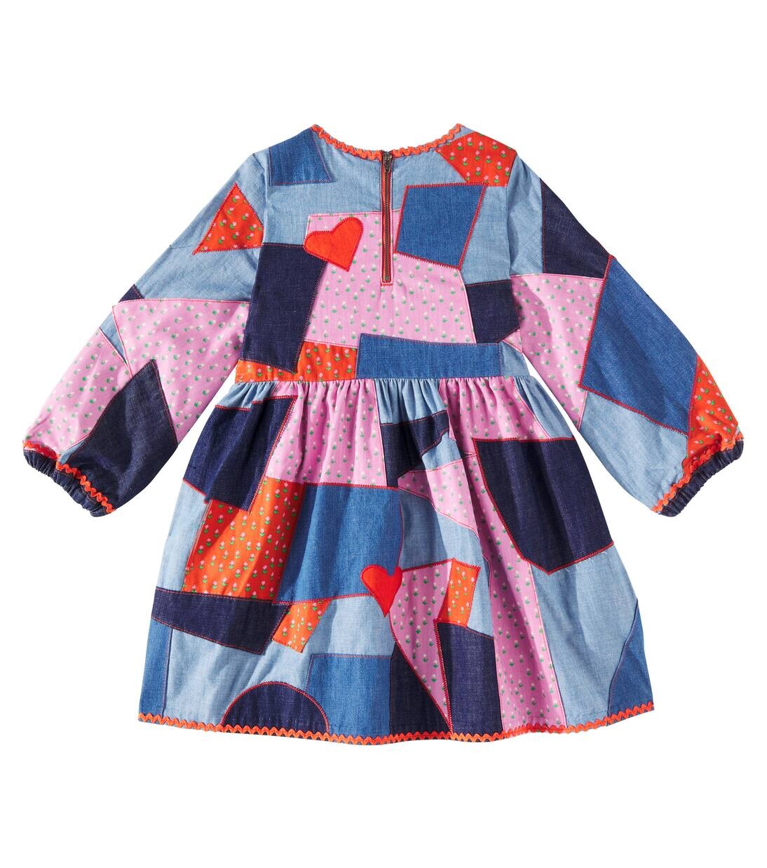 Лоскутное джинсовое платье Stella Mccartney Kids, цвет colorful — фото 4