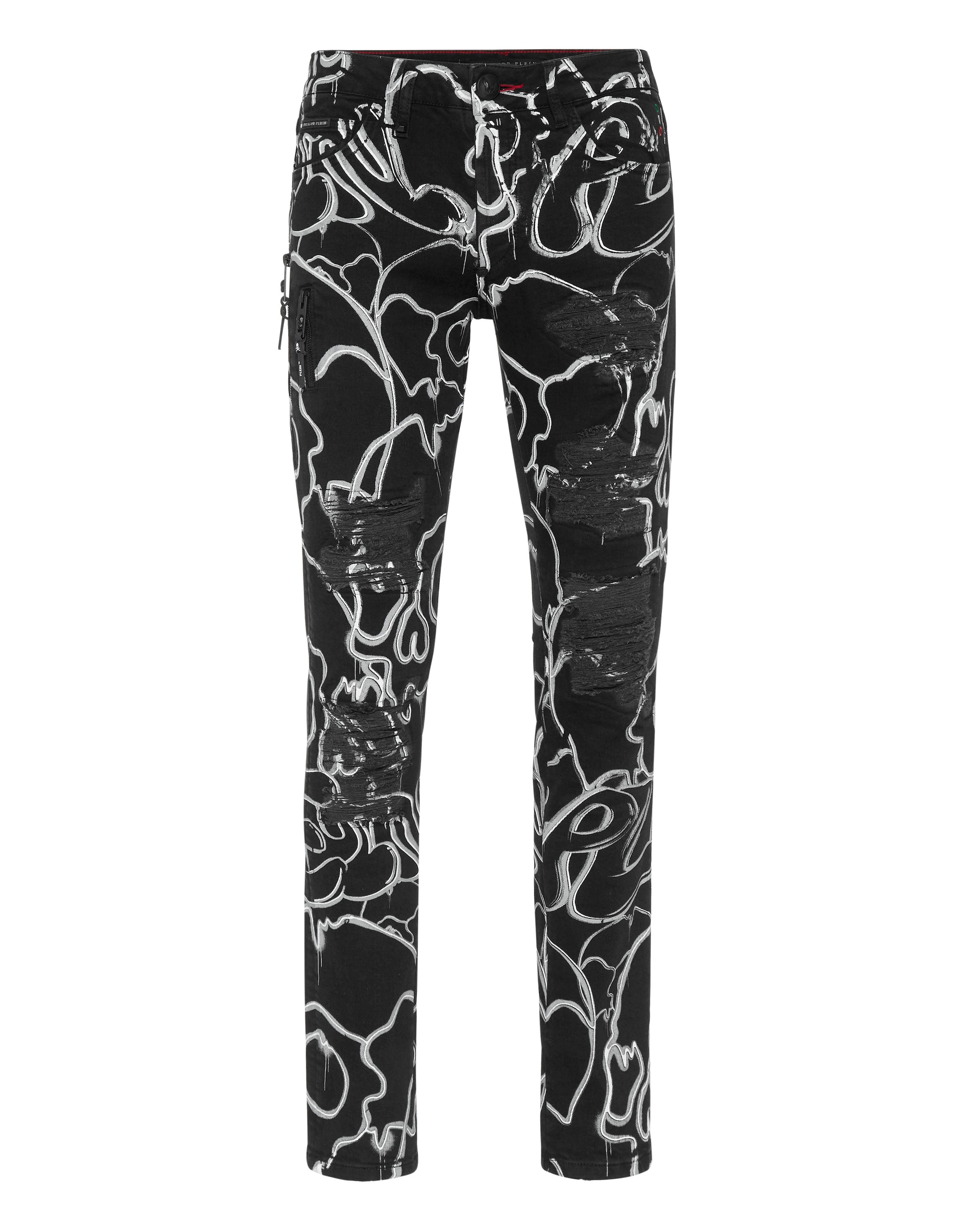

Джинсовые брюки супер прямого кроя Skull&Bones PHILIPP PLEIN, цвет summer night