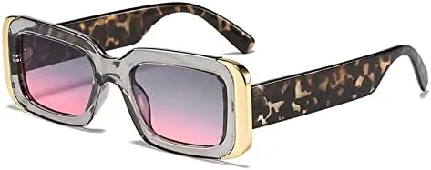 

Популярные модные квадратные солнцезащитные очки для женщин в стиле ретро, ​​гелевые солнцезащитные очки с градиентной защитой UV400 для мужчин MTZJH, Grey Grey Pink