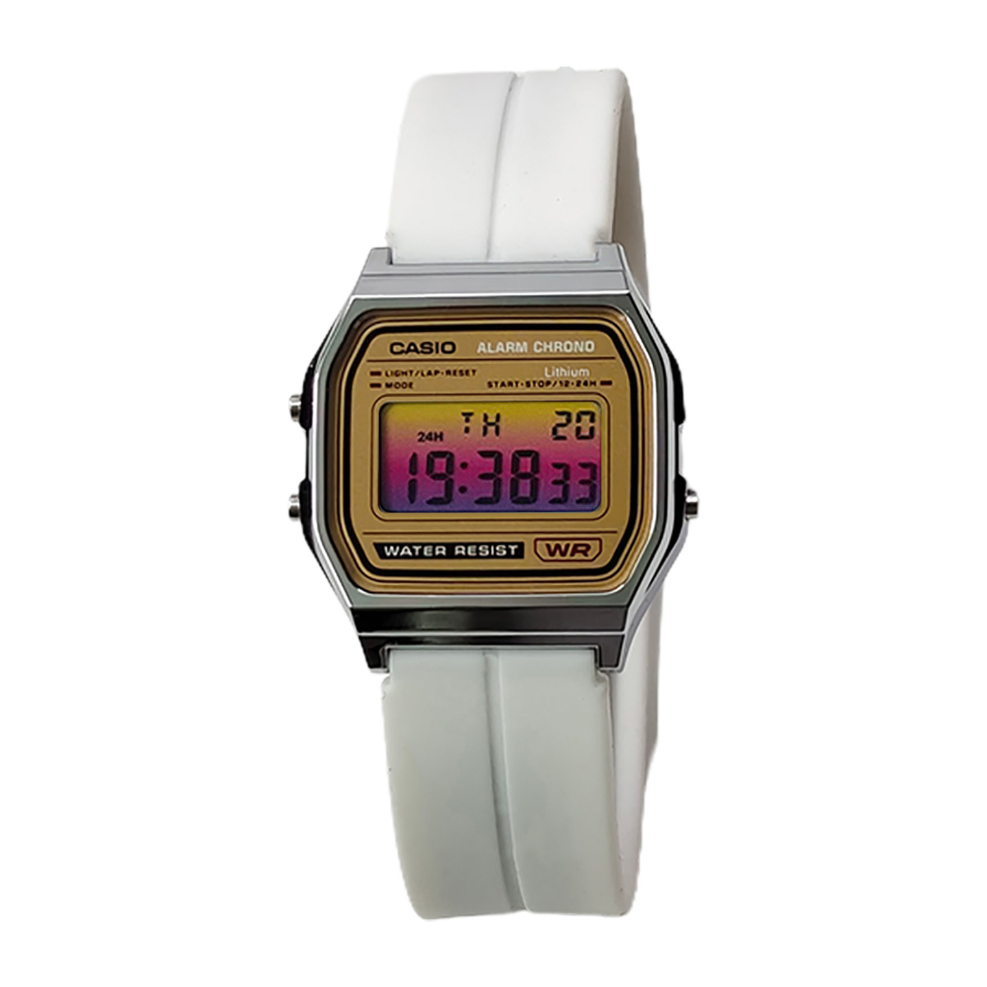 

CASIO Часы Retrofit Series Electronic Movement Silicone Strap Watch Women's Watch Gold Dial