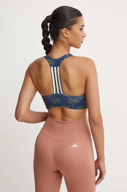 Спортивный бюстгальтер со средним уровнем поддержки FARM Rio Adidas Performance, синий — фото 3
