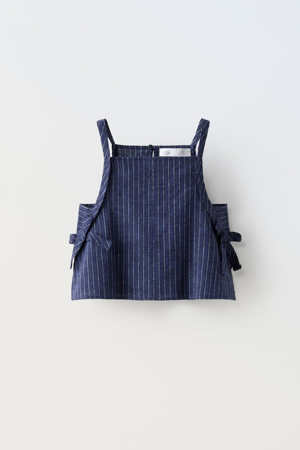 

Топ из льняной ткани в полоску ZARA, синий
