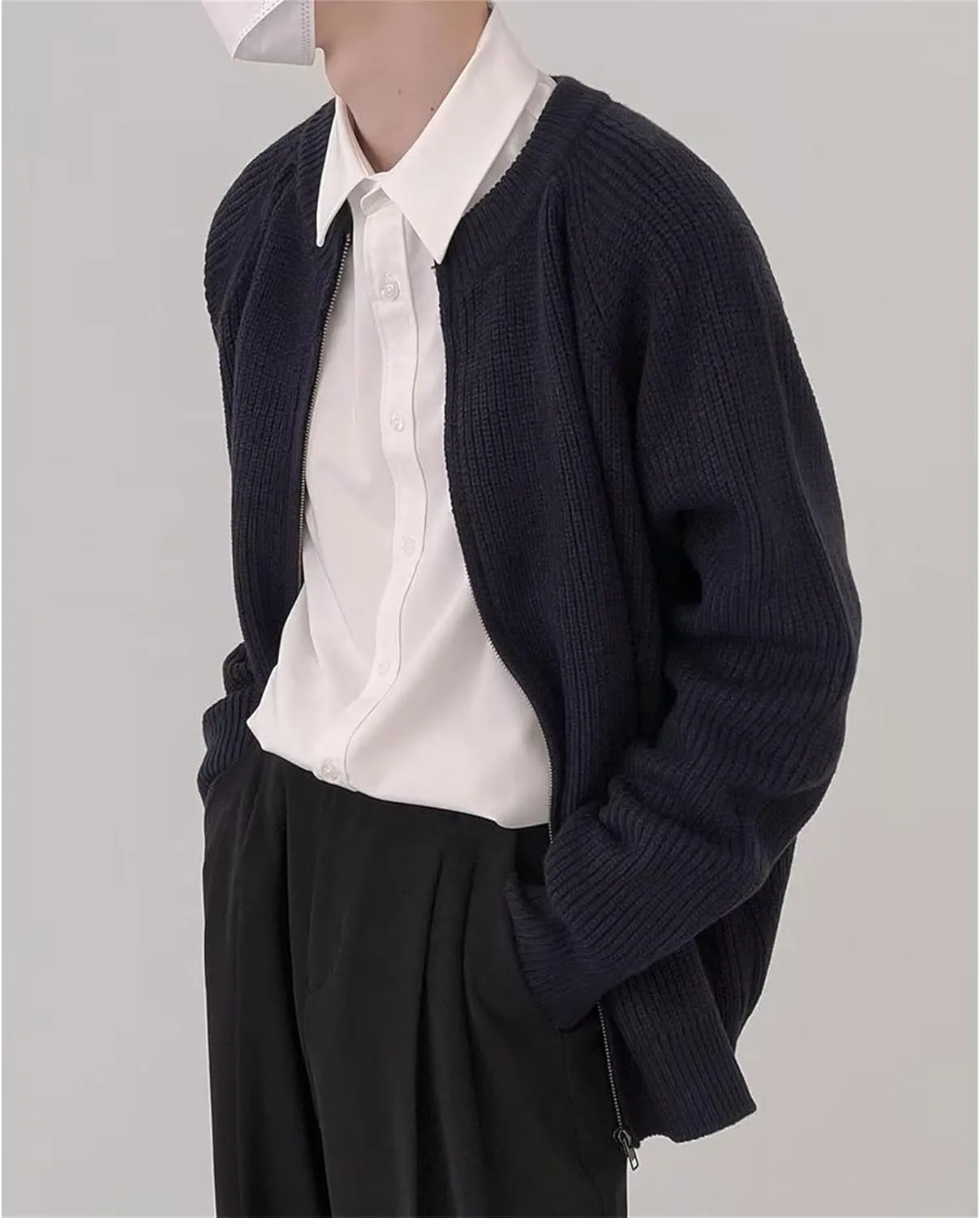 Мужской кардиган на молнии Casual Regular Loose Fit — фото 4