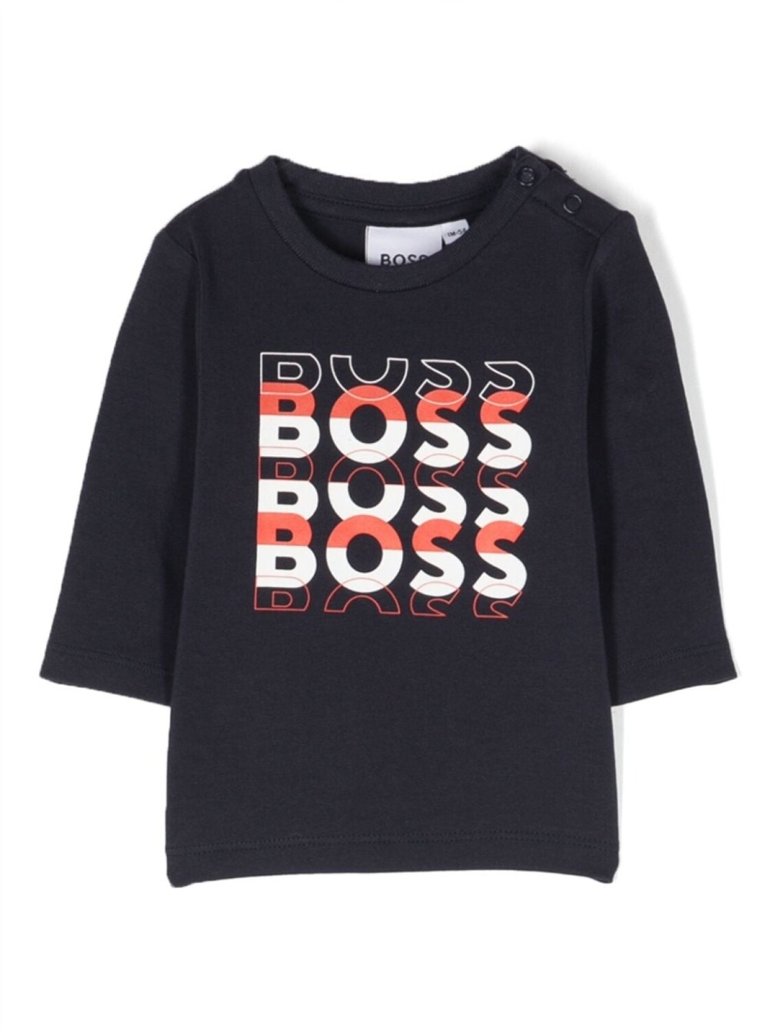 

BOSS Kidswear топ с длинными рукавами и логотипом, синий