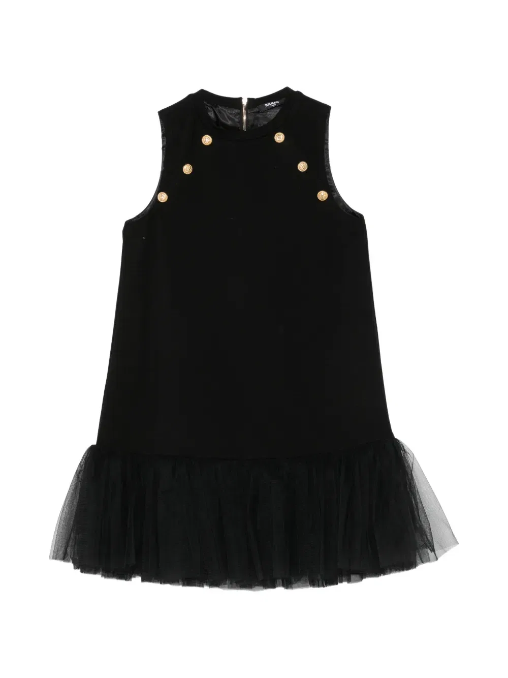 Платье с пуговицами Balmain Kids, черный