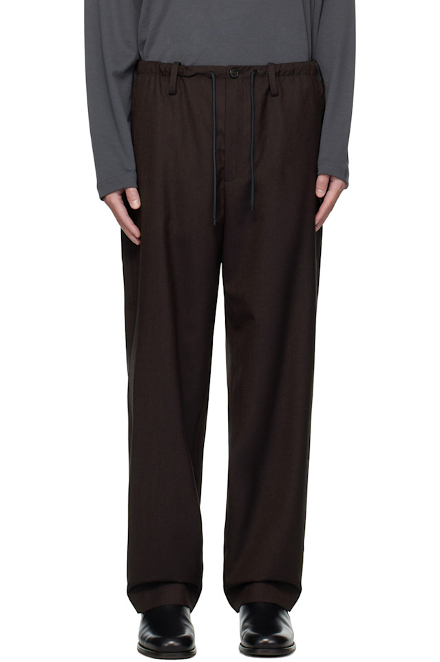 

Dries Van Noten Коричневые брюки на шнуровке