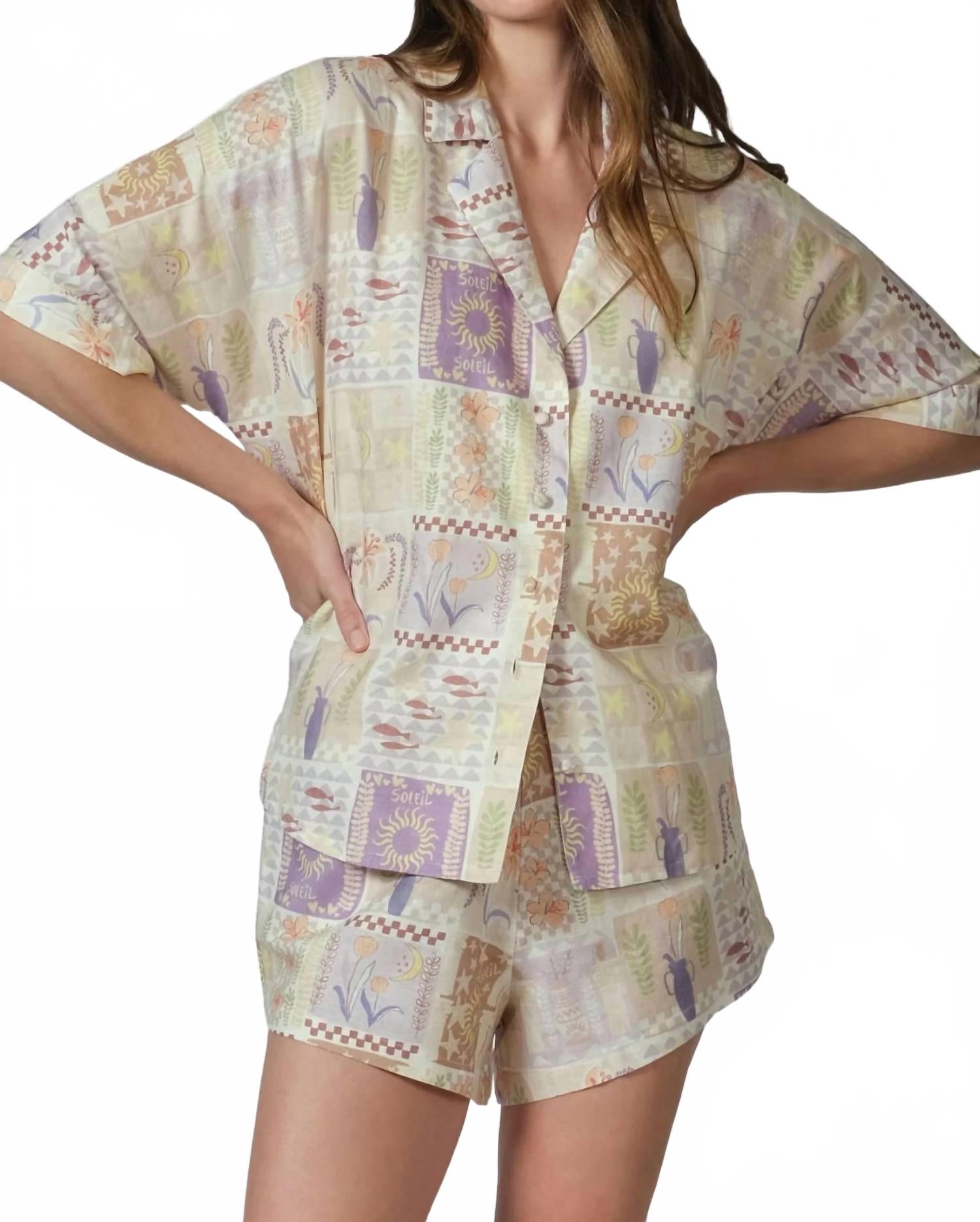 

Тропе Oversized рубашка на пуговицах в цвете soleil Walnut, Soleil