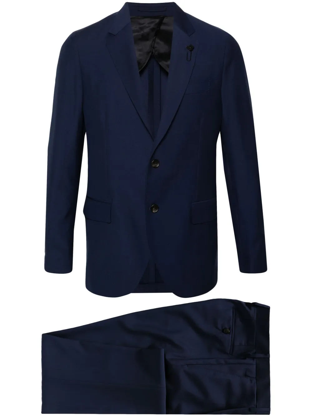 

Шерстяной костюм с однобортным пиджаком Lardini, синий