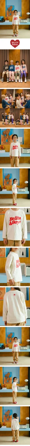 Детская футболка с длинным рукавом и логотипом Belita цвета айвори от Belita&Boys — фото 2