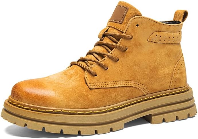 

Модные мужские кожаные ботинки желто-коричневого цвета Sfwarmart