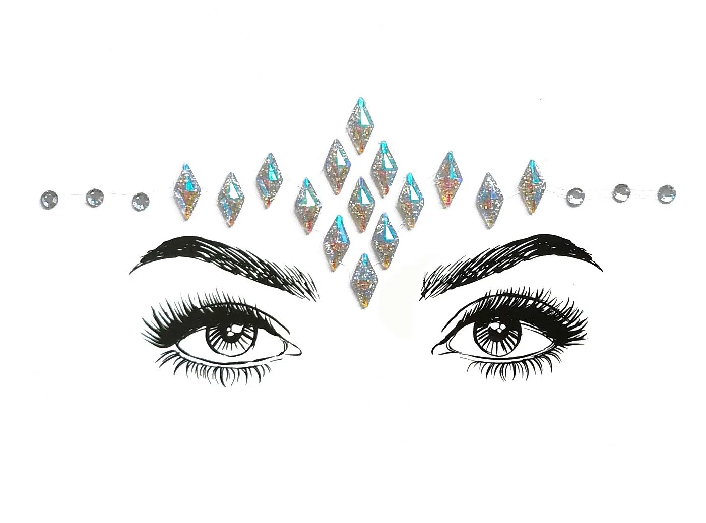 Набор временных татуировок для лица и тела из стразов Shineyes, 6 Pcs No.04 — фото 4
