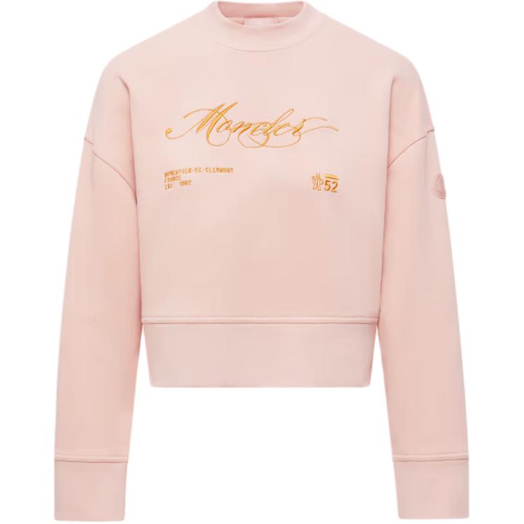 

Свитшот с вышитым логотипом Moncler, светло-розовый