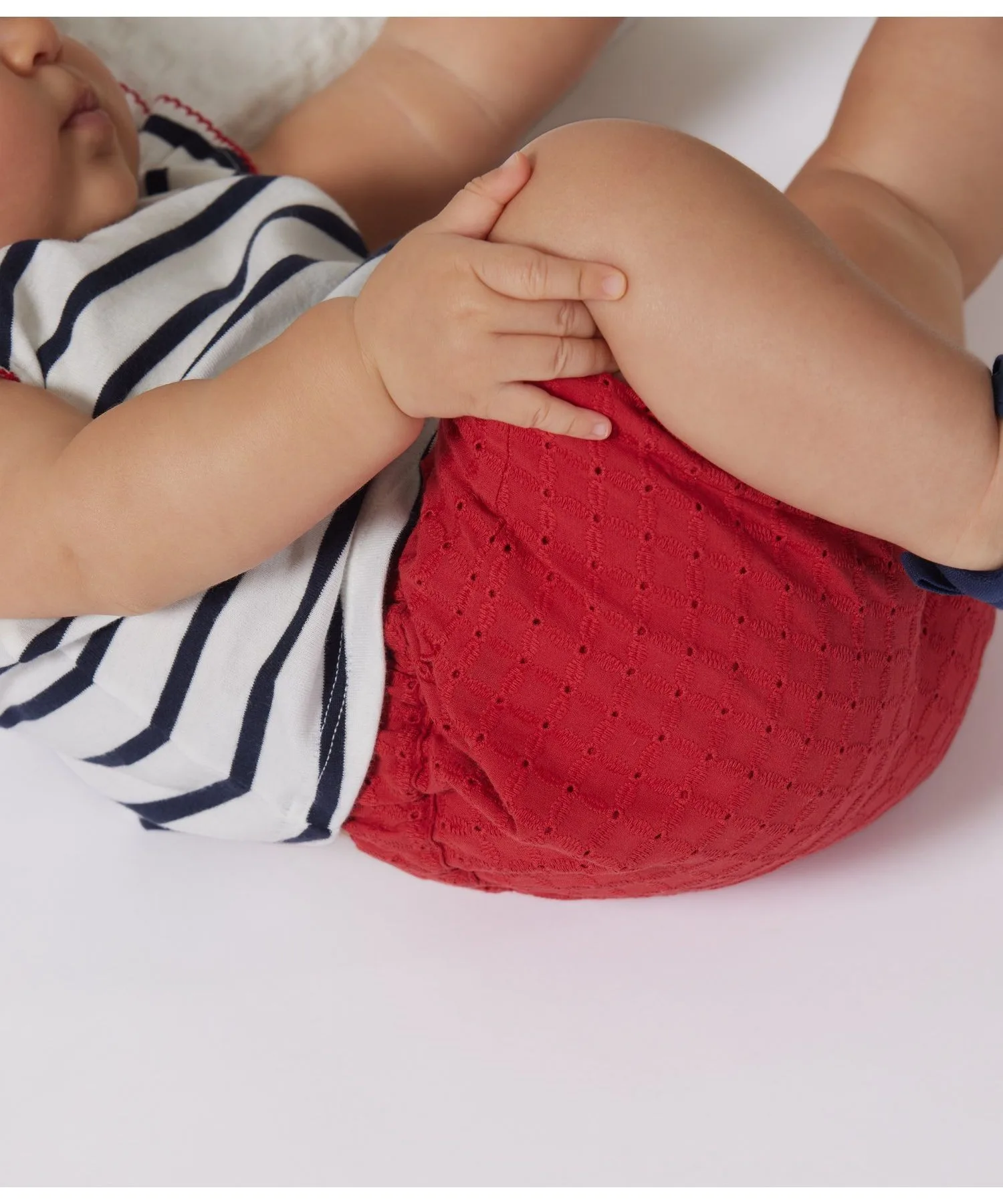 Детские шорты с цветочным принтом из поплина PETIT BATEAU красные — фото 4