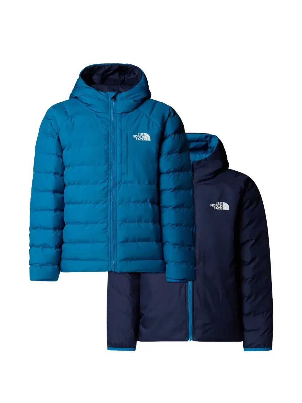 Стеганая куртка с логотипом The North Face Kids, синий — фото 3