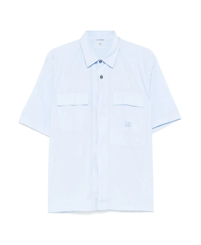 

Рубашка с коротким рукавом из рипстоп-хлопка C.P. Company, синий