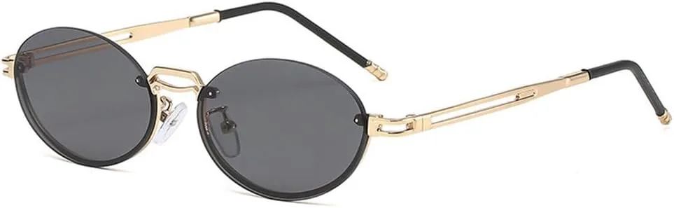 

Модные коричневые круглые овальные солнцезащитные очки без оправы 2027 года для женщин, ретро-очки в форме круга для мужчин, солнцезащитные очки UV400 MTZJH, C1