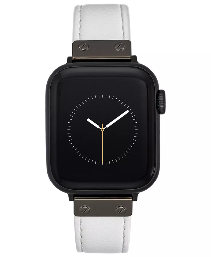 

Женский ремешок для Apple Watch 42/44/45/Ultra/Ultra 2 из натуральной белой кожи Anne Klein