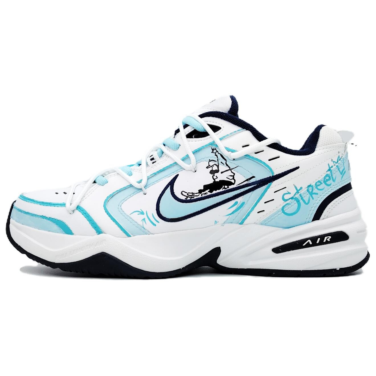 

Кроссовки Nike Air Monarch 4 Chunky Sneakers Unisex Low-top Black, синий