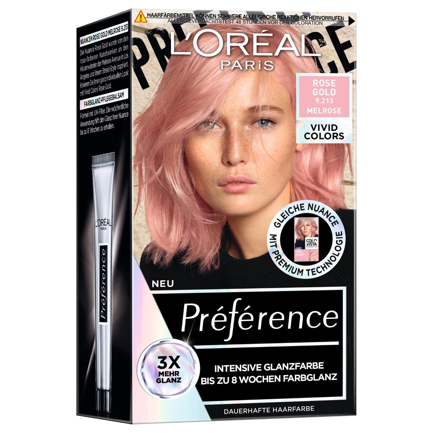 

Краска для волос preference vivid colors Loreal Paris, nr. 9.213 - rose gold, количество 1 шт.